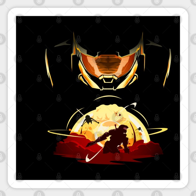 Halo infinite - master chief helmet - 117 Sticker by LucioDarkTees